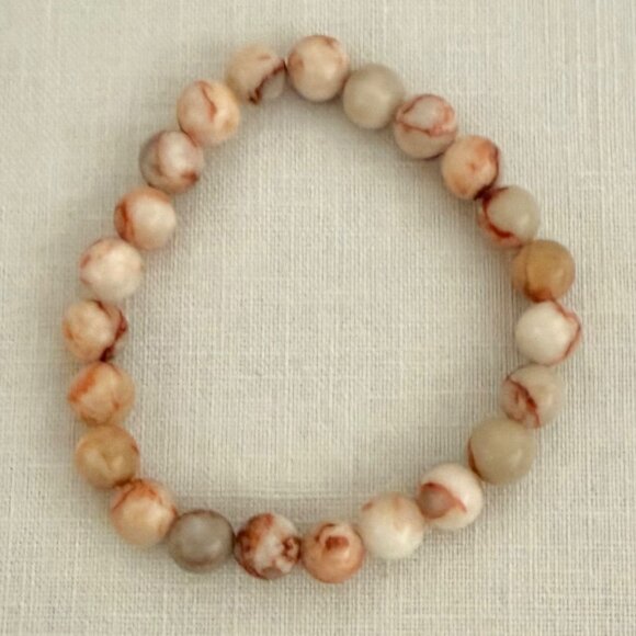 Pink Crazy Lace Agate Energy Bracelet 6.25 inch Natural Stone Beaded Stretch 8mm - Picture 2 of 10